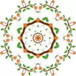 Illustrazione di colore a forma rotonda del fiore albero design