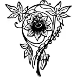 Diseño floral en blanco y negro imagen