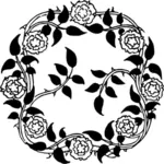 Guirlanda floral em preto e branco