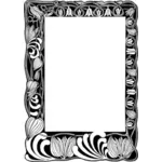 Floral frame in zwart-wit