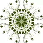 Ingericht bloem met bloemblaadjes in driehoek vorm glinsterende clip art