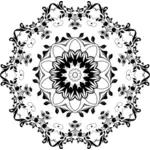 Motif décoratif floral noir