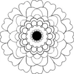 Blomstrende svart og hvit blomst vektorgrafikk utklipp