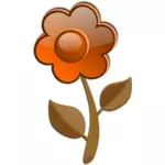 Gloss orange flower on stem vector image