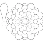 Ilustração em vetor de flor movimentada para o livro de cor
