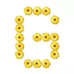 Letter G in bloemen