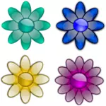 Flores con ocho pétalos vector de la imagen
