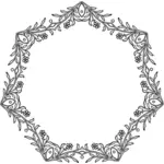 Symbole de vecteur de cadre vintage fleuri
