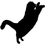 Fluffy cat vector silhouette