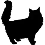 Fluffy cat silhouette