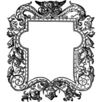 Specchio quadrato con gli ornamenti
