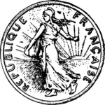 Frank francuski złota moneta wektor