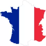 フランスの旗の地図