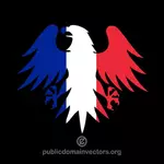 Bandiera francese in siluetta dell'Aquila