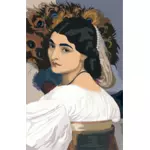 האישה על ציור מפורסם