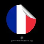 Fransız bayrağı ile bir peeling etiket
