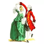 ازياء قاعة الرقص الفرنسية القرن الثامن عشر