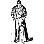 Homem alto em roupas vintage