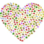 Fruit heart vector image