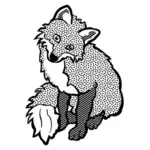 Zwart-wit beeld van een vos