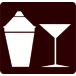 Cocktail-settisirottaja ja lasivektorikuva