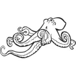 Image vectorielle de coloriage livre poulpe