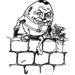 Vektorgrafik von Humpty Dumpty springt über den Zaun