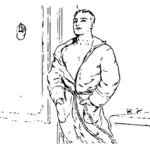 Grafica vectoriala de om în halat de baie