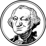 Desenho de George Washington a piscar o olho vetorial
