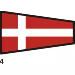 Rot-weiß umrandete Flagge