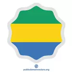 Autocolant rotund cu drapelul Gabonului
