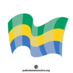 Bandera gabonesa ondeando