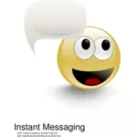 Vector illustration of emoticon with talking bubble