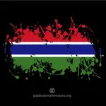国旗的冈比亚在油漆飞溅
