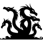 Hydra dragon vektor silhuett