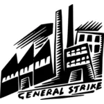 矢量图形的工业工人工会罢工徽标