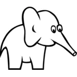 Büyük kulaklı fil vektör çizim