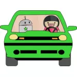 Groene auto rijden