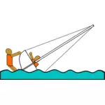 नौकायन Capsizing बचाव चित्रण