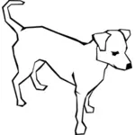Vector line drawing of a dog