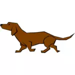 Bir köpek çizim basit renkli vektör