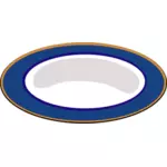 Blue dinner plate vector illustration