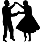 Dancers vector silhouettes