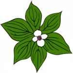 Цветок с зелеными листьями вектор искусства