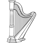 Vektorgrafik med harpa instrument