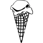Vector de la imagen de una cucharada de helado en un cono