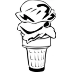 Immagine vettoriale di doppio cono gelato