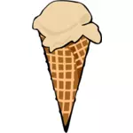Illustration vectorielle couleur de crème glacée dans un cône