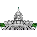 米国の国会議事堂の建物のベクトル