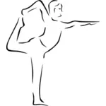 矢量绘图的 dandayamana 瑜伽姿势